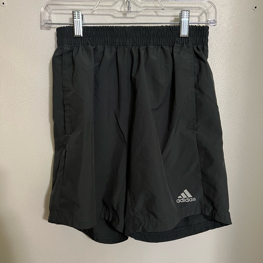 ADIDAS Primegreen Aeroready Athletic Running Shorts Black Grey Boy's Size 7 EUC